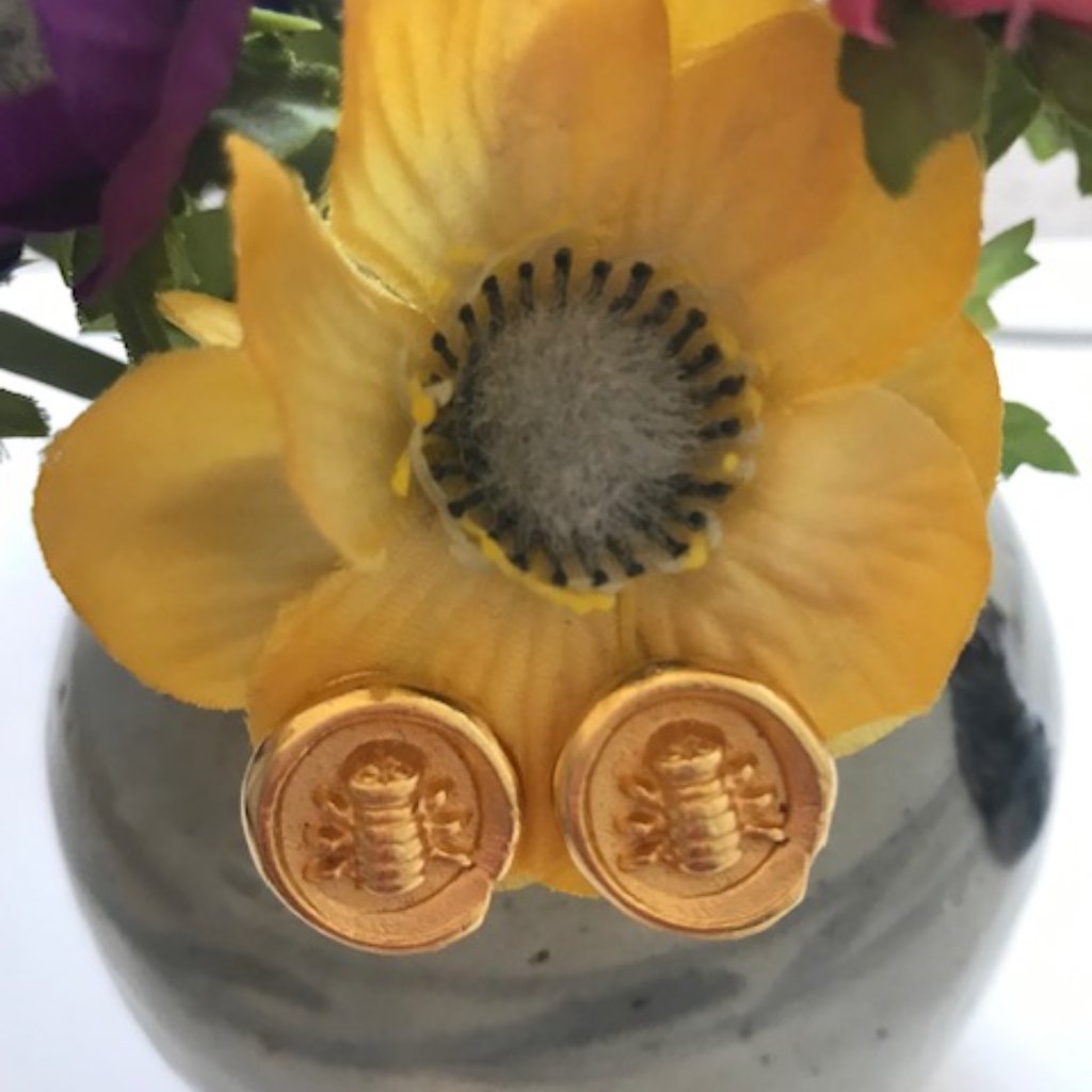 Bees For Christmas! Vintage Gerard Yosca 'Bumble Bee' Earrings, Mint Cond.